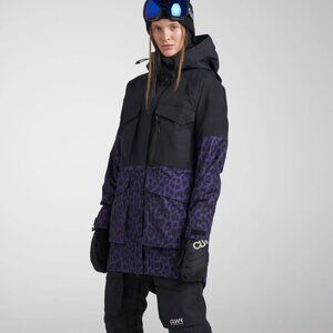 ColourWear Gritty Parka Women - Leo Purple Ski Jacket - Large